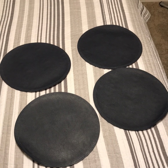 Dining 4 Navy Blue Faux Leather Chargersplacemats Poshmark